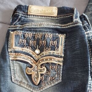Rock Revival Embellished Blue Jeans